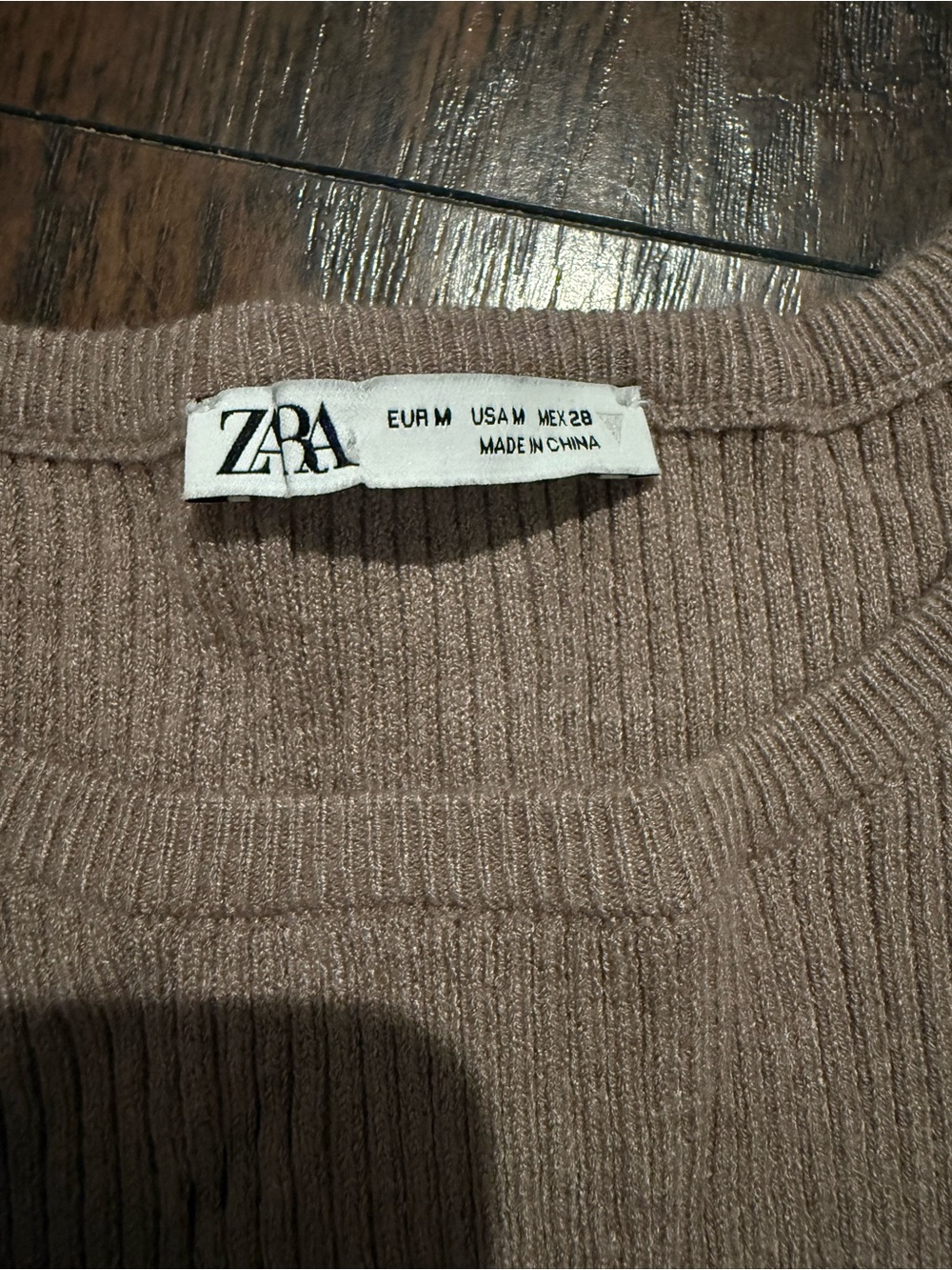 Zara Crewneck Ribbed Top - Picture 2 of 2